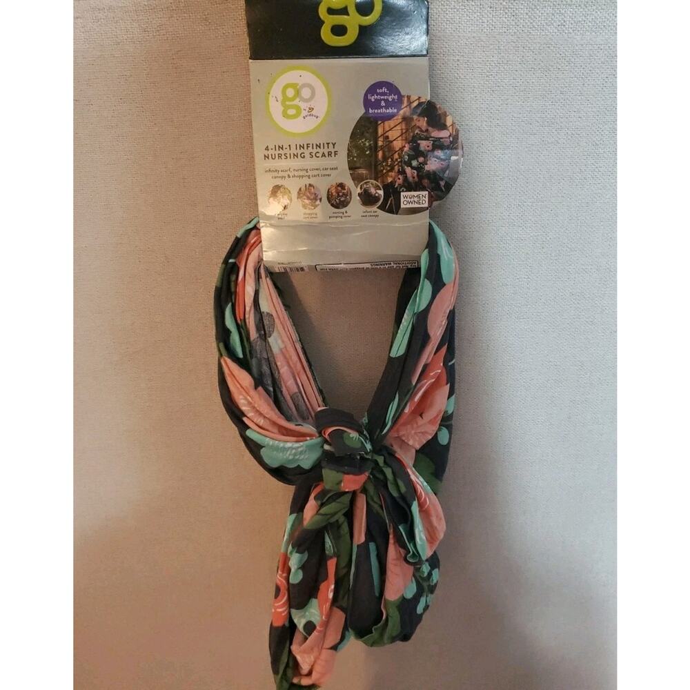 Infinity Nursing Scarf Go by Goldbug 4in1 Floral Breastfeeding Cover Seat Cover